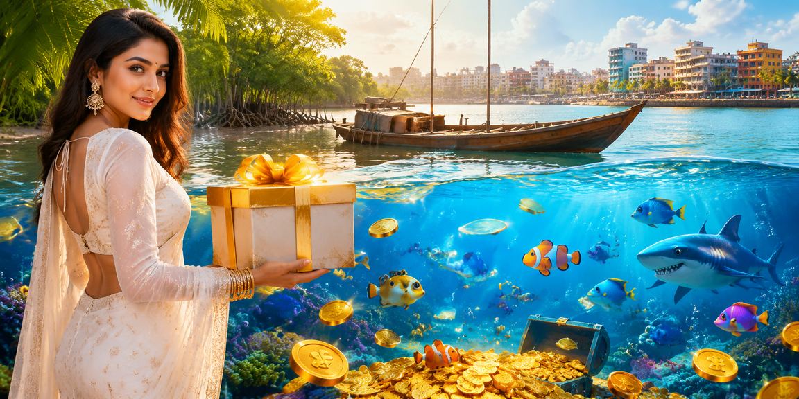 সুন্দরবন অঞ্চলের বাংলাদেশের মডেল ফিশিং গেমের দৃশ্য